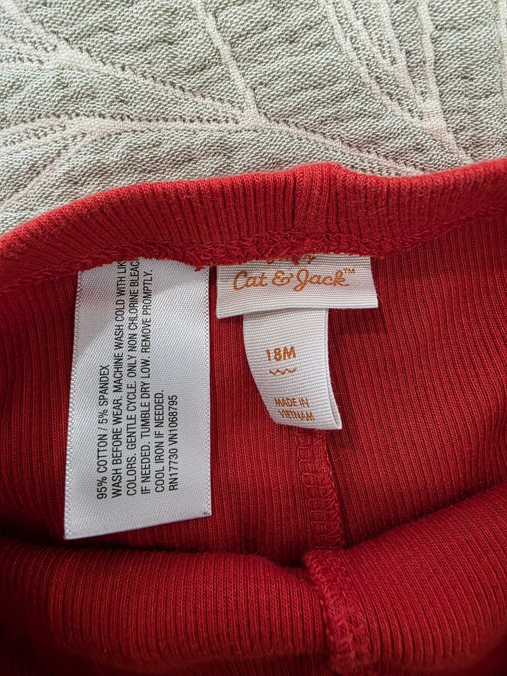Cat & Jack Bright Red Ribbed Leggings